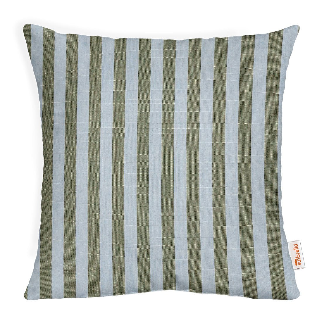 Sunbrella Sail Away Designer Square Throw Pillow - Water-Resistant Outdoor Cushion for Patio, Poolside & Garden Decor - 18x18 Inch Decorative Pillow Cover