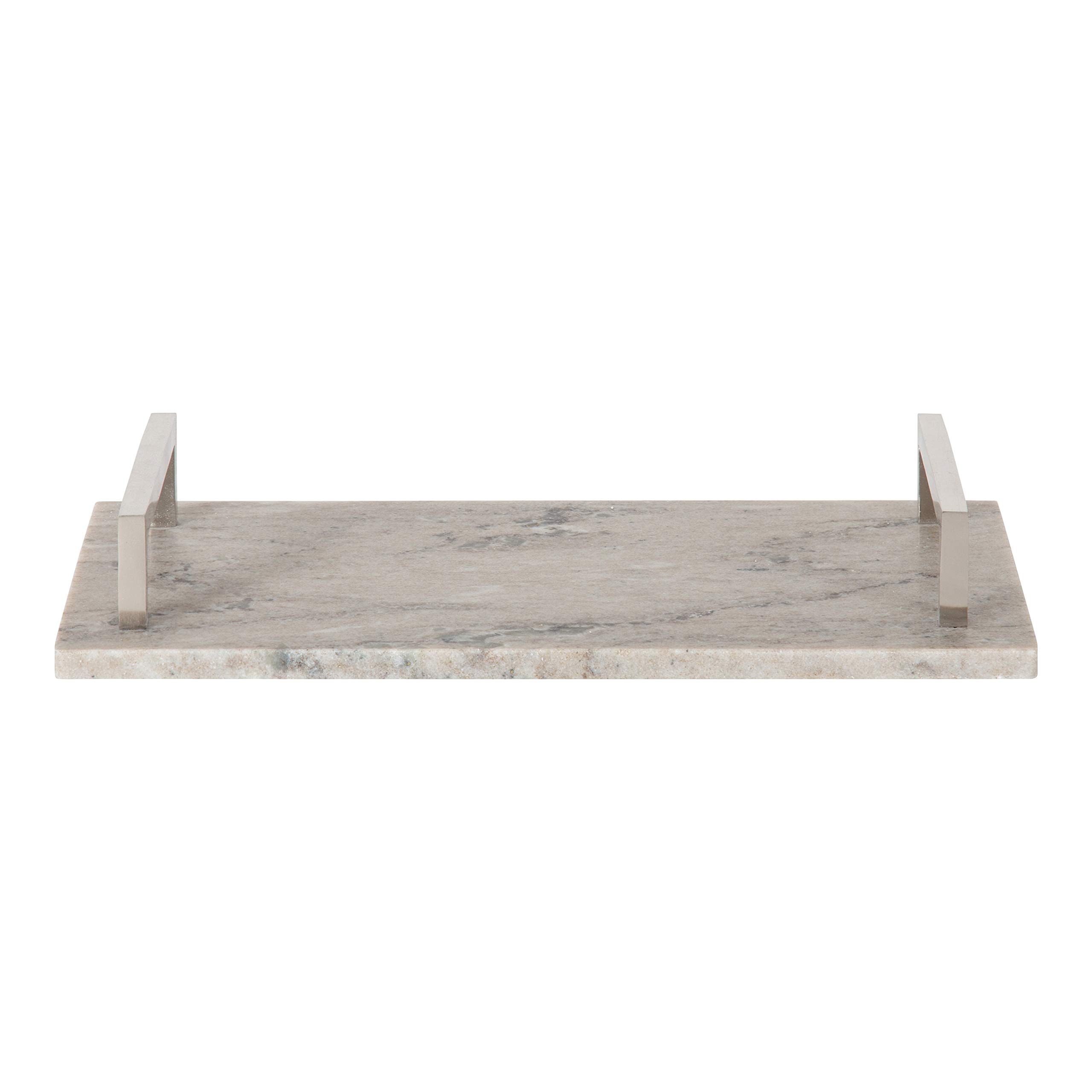 Kate & Laurel Graycott Modern Marble Tray 8x16 Inches - Beige Decorative Serving Tray for Vanity, Ottoman, Coffee Table | Elegant Home Decor & Gift Idea