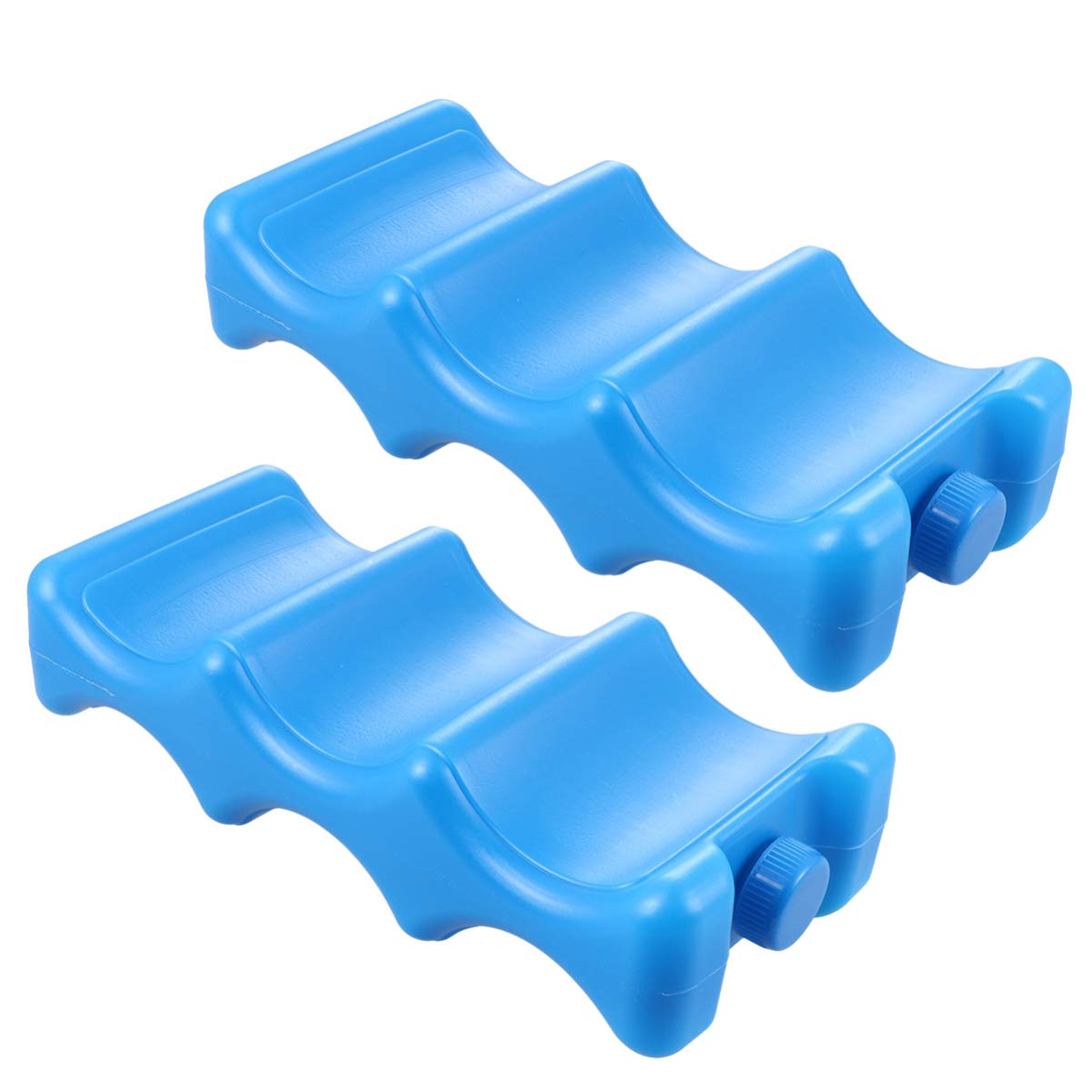 EXCEART 2 Pack Reusable Breast Milk Ice Packs - Wave Design Cooling Pads for Breastmilk Storage, Beverages & Lunch Bags - Perfect for Moms, Baby Bottle Cooling, Beer Chilling & On-the-Go Food Preservation (Blue)
