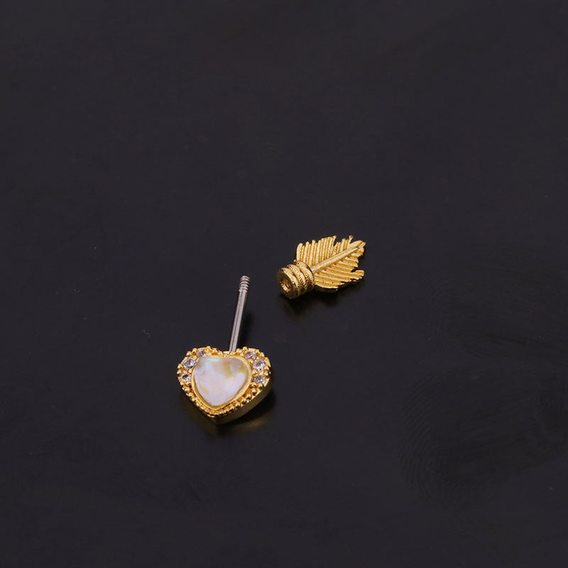 20G Cartilage Tiny Stud Earrings with Genuine Moonstone - Minimalist Pierced Jewelry for Women | Perfect for Daily Wear, Special Occasions & Gift Giving