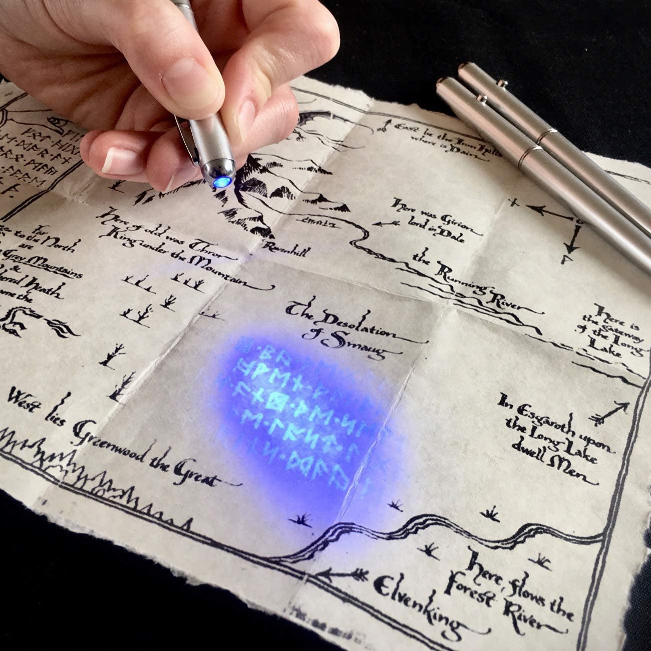 Moon Light Pens 3 Pack - Glow in The Dark Writing Pens for Journaling, Note Taking & Nighttime Use - Perfect for Students, Artists & Office Work