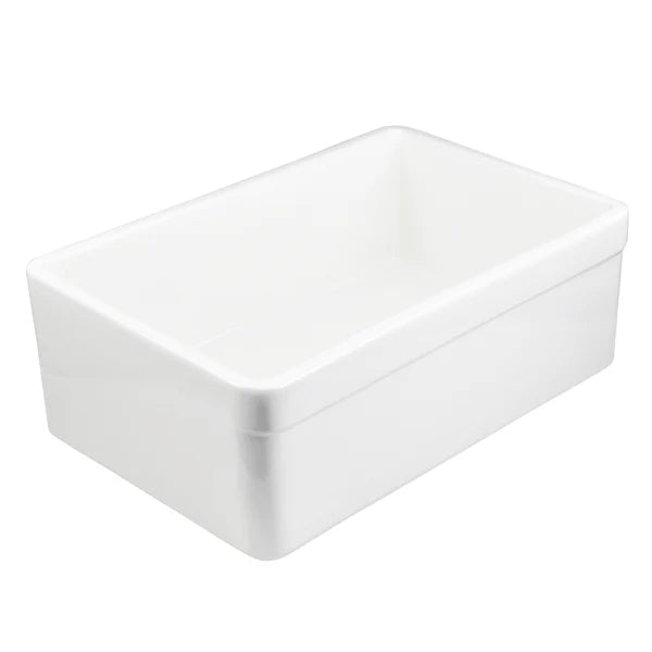 Allora USA FC 3220 S Farmhouse Fireclay Kitchen Sink - Durable White Apron Front Sink for Rustic & Modern Kitchens | Perfect for Cooking, Cleaning & Entertaining