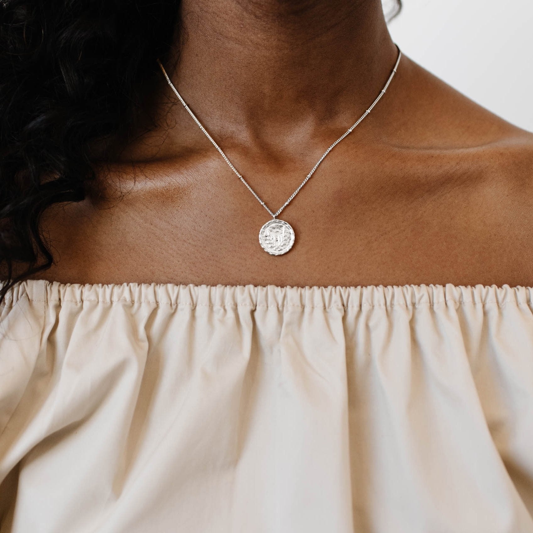 FRAICHE TOKEN PENDANT Necklace in Sterling Silver - Perfect for Everyday Wear, Gift Giving & Special Occasions