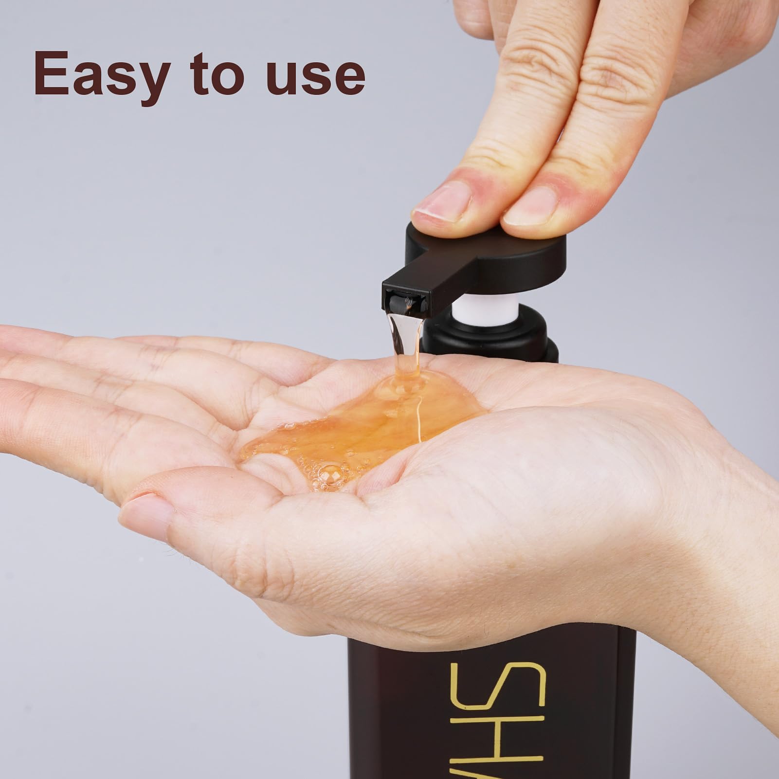 Premium 3-Pack Refillable Shampoo & Conditioner Dispenser Bottles - 550ml/18.6oz Plastic Pump Bottles for Shower, Body Wash & Soap - Stylish Brown Bathroom Organizer with Permanent Labels - Perfect for Home, Gym & Hotel Use