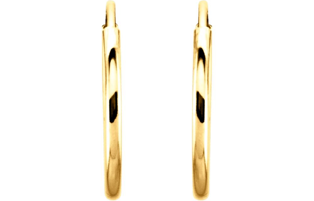 14K Yellow Gold 12mm Endless Hoop Earrings | Dainty Everyday Jewelry for Women | Perfect for Work, Date Night & Special Occasions
