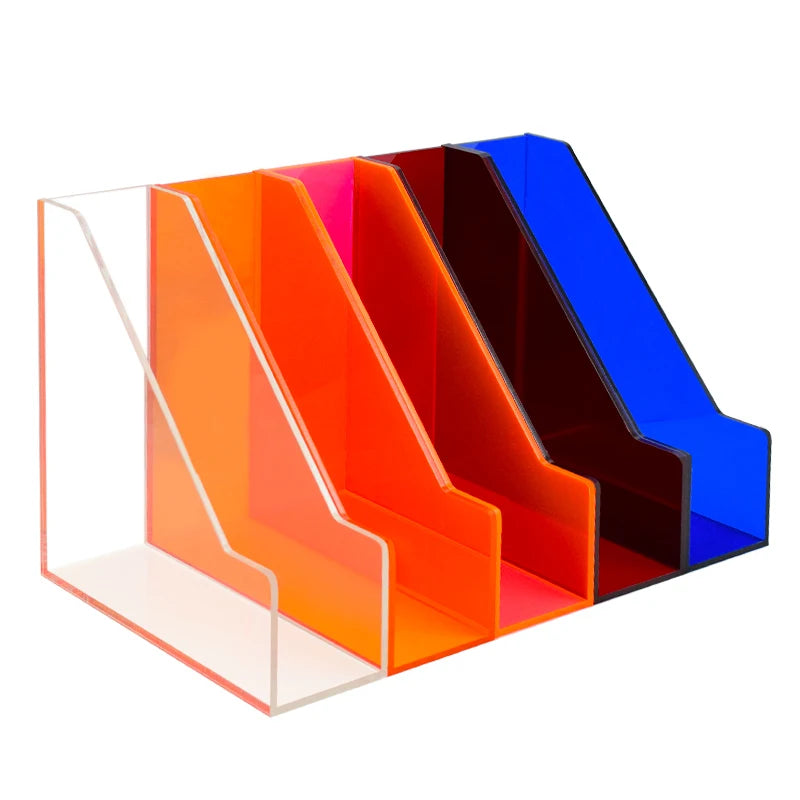 Prism Pop Acrylic File Organizer - Colorful Desktop Document Holder for Office, School & Home Organization - Perfect for Bills, Papers, Letters & Stationery Storage