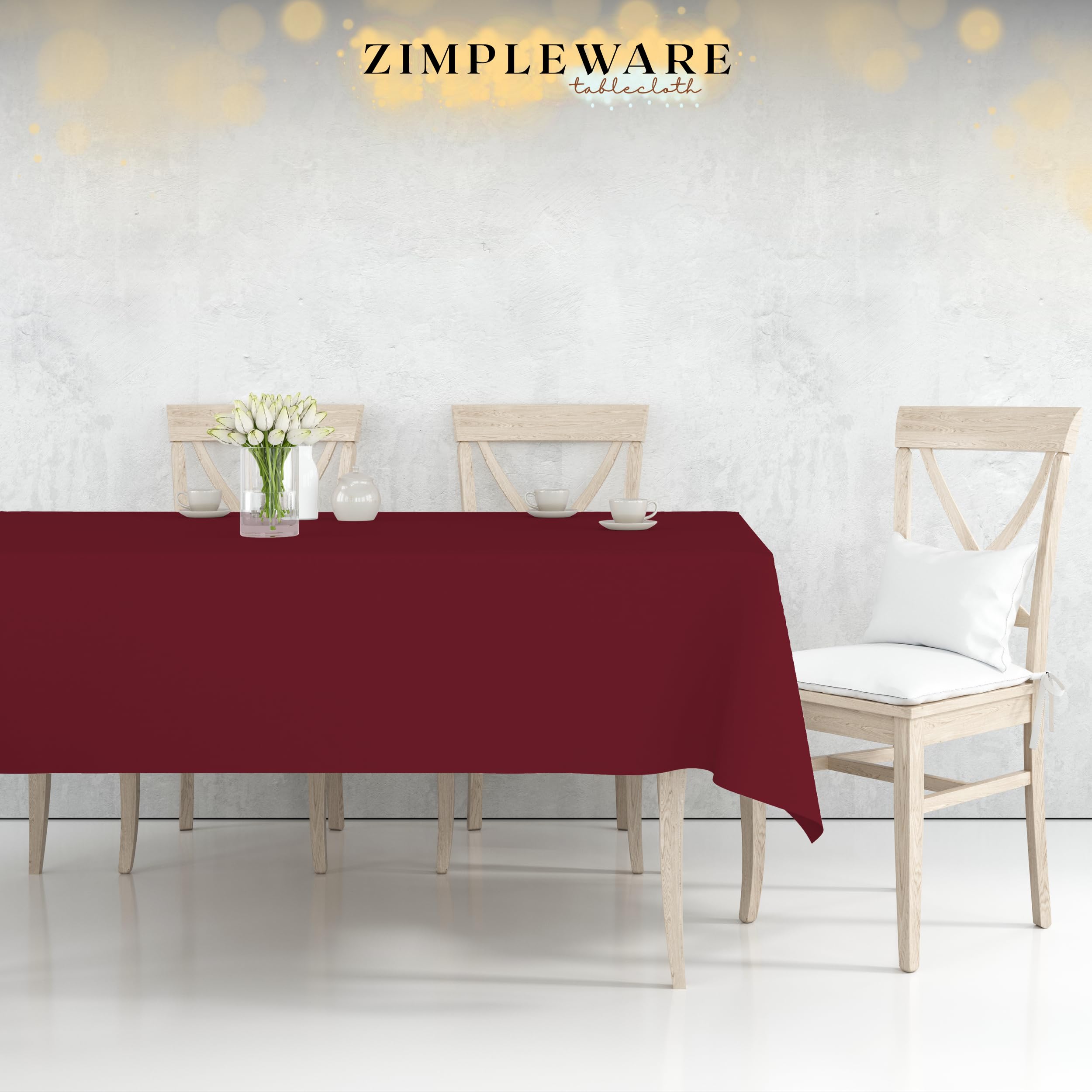 Premium Burgundy Disposable Plastic Tablecloth (6-Pack) - 54