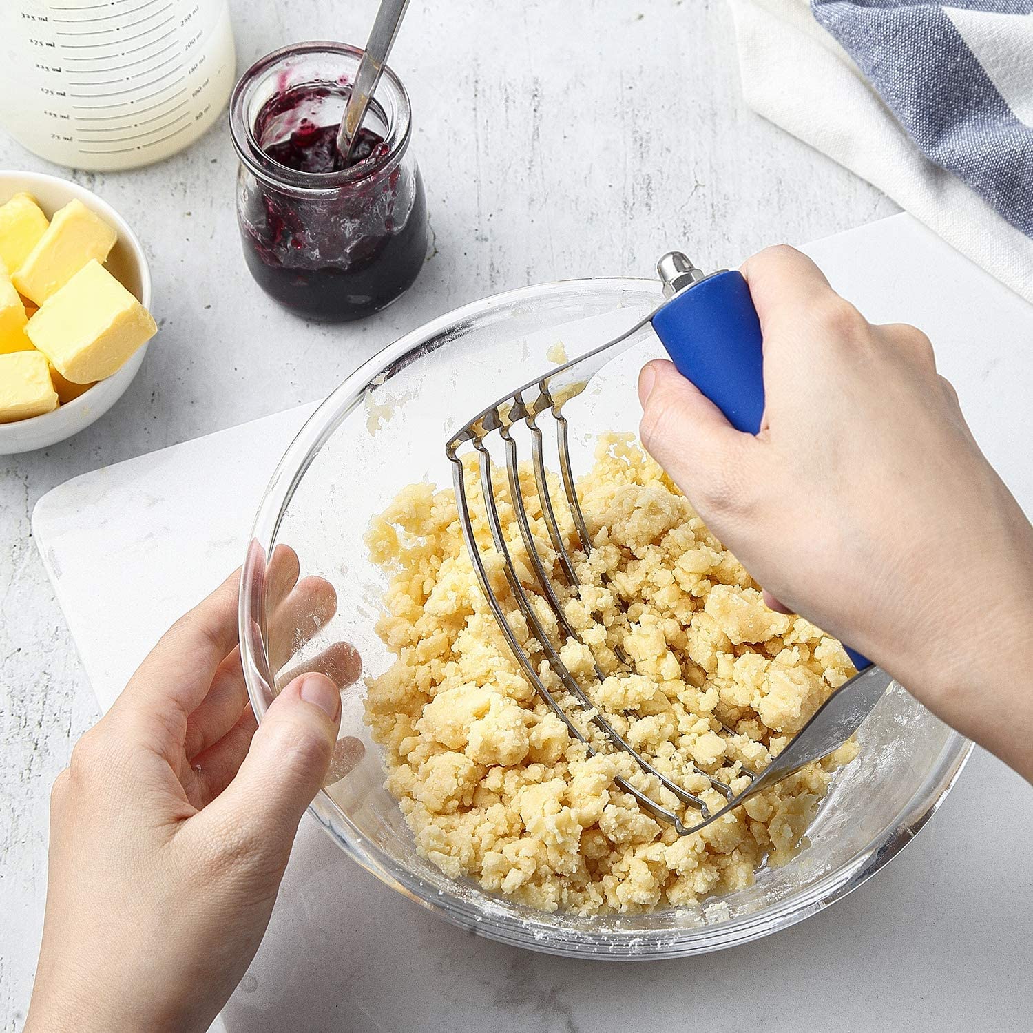 Spring Chef Large Stainless Steel Dough Blender for Baking - Sharp Thick Blades Pastry Cutter, Dishwasher Safe Manual Pastry Mixer for Puff Pastry, Cookies & Pie Crust - Perfect for Home Bakers & Professional Kitchens