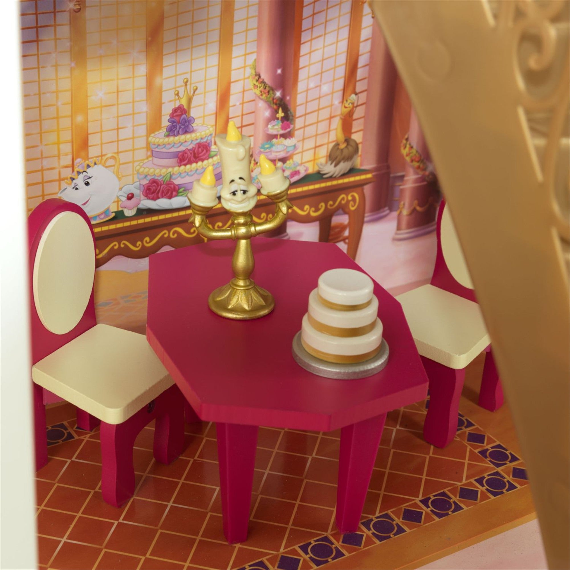 KidKraft Disney Princess Belle Enchanted Dollhouse - Wooden Toy Playset with Furniture & Accessories for Girls Ages 3+ | Perfect for Pretend Play & Storytelling