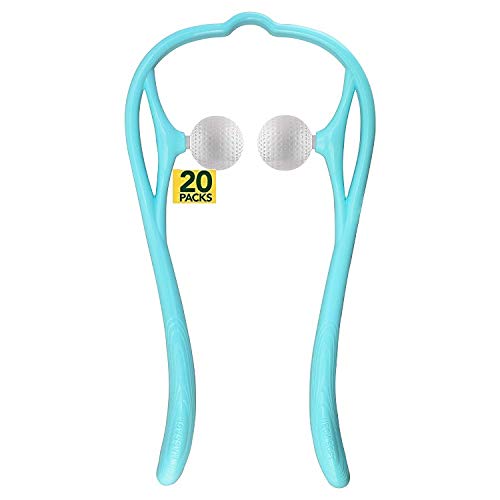 Professional Shiatsu Neck and Shoulder Massager - Deep Tissue Trigger Point Therapy for Muscle Pain Relief - Simulates Massage Therapist Hands - 20 Pack Blue - Perfect for Home, Office, and Travel Use