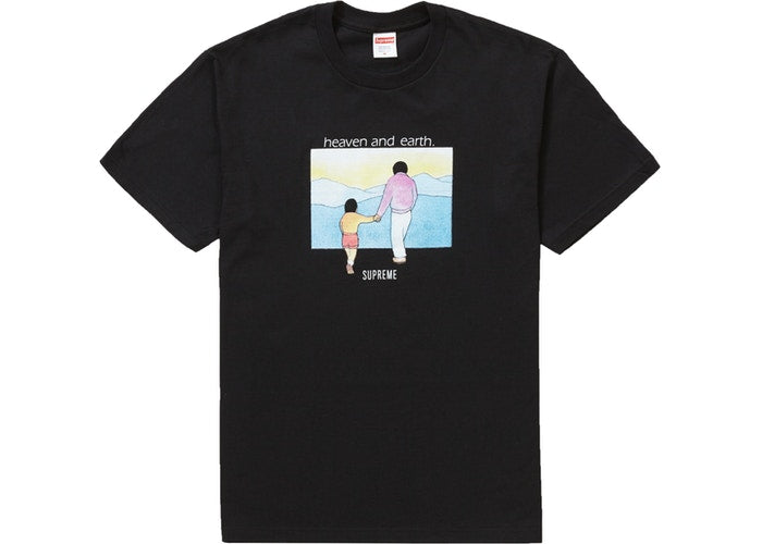 Supreme Heaven And Earth Graphic T-Shirt - Black Cotton Tee for Men - Streetwear Fashion & Casual Wear