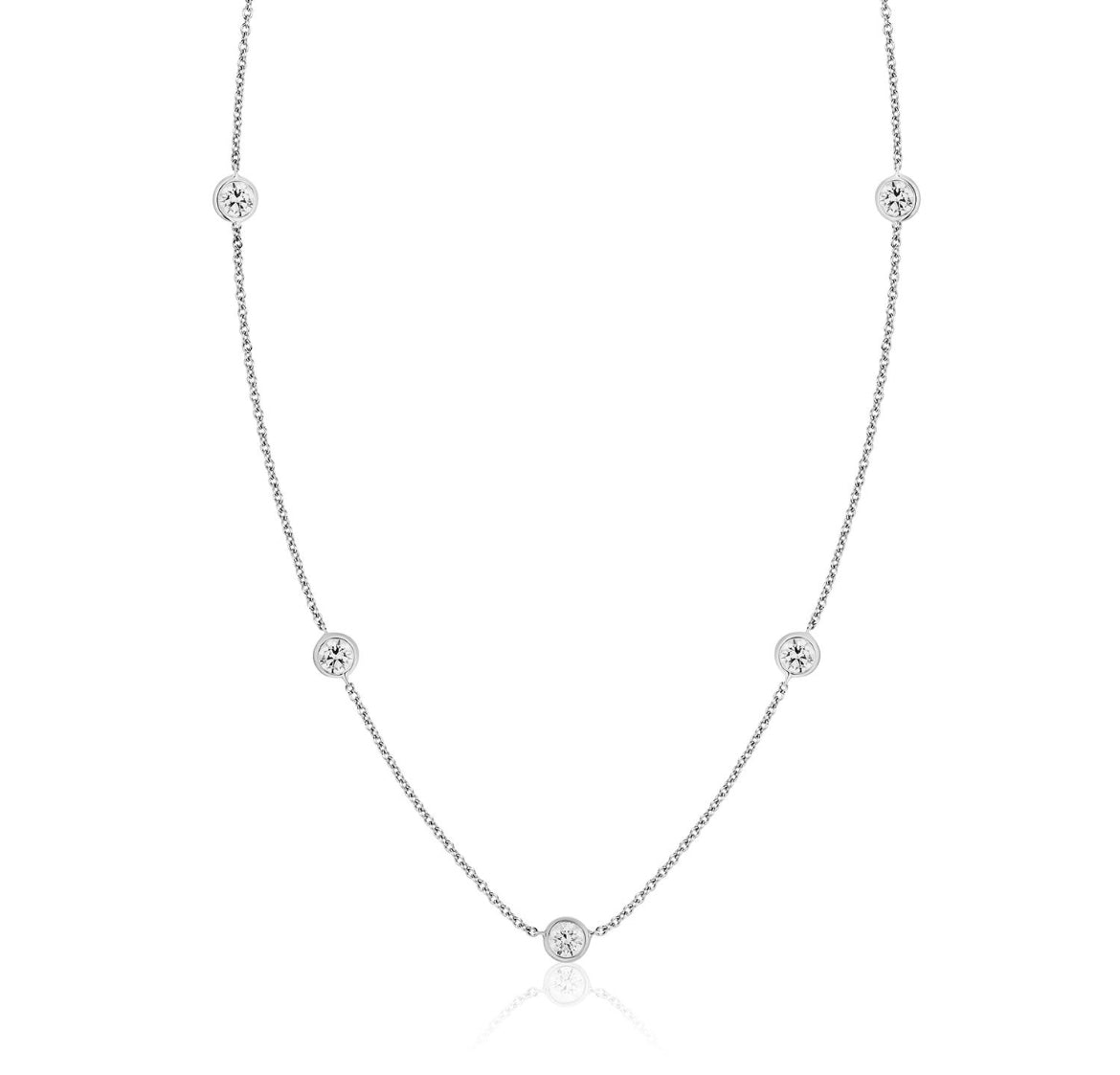 Lab Grown Diamond Necklace - 5 Stone Diamond By The Yard Pendant for Women | Perfect for Weddings, Anniversaries & Special Occasions