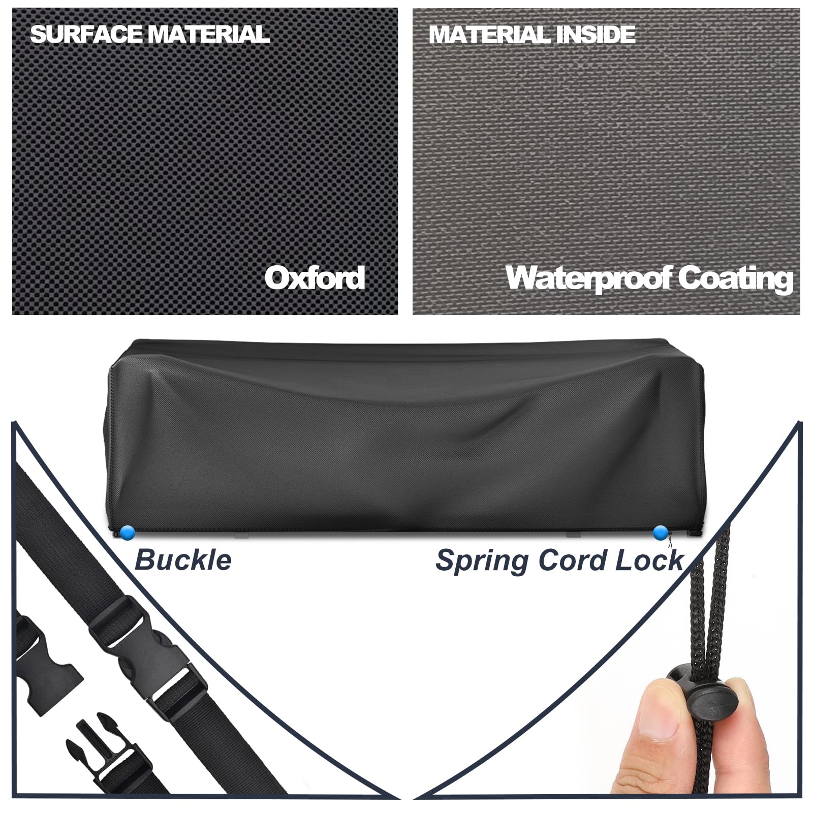 Waterproof Patio Furniture Cover Set for Rectangular Table & Chairs - Durable Outdoor Sectional Sofa Protector with Tear-Resistant Dustproof Fabric (74