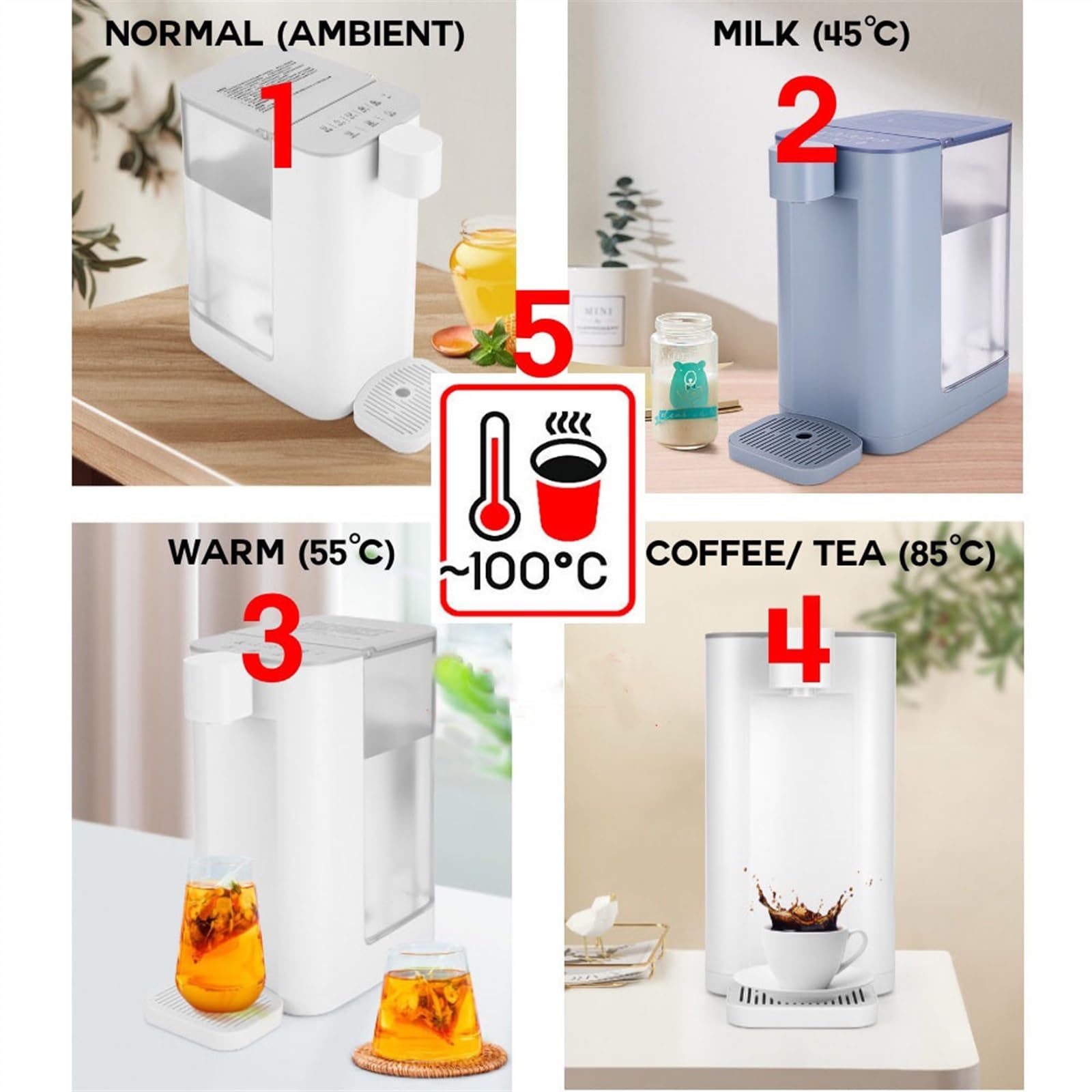 3-Second Rapid Heating Mini Smart Desktop Water Dispenser - Instant Hot Water Dispenser with Fast Heating for Home & Office (Green) - Perfect for Tea, Coffee & Instant Meals