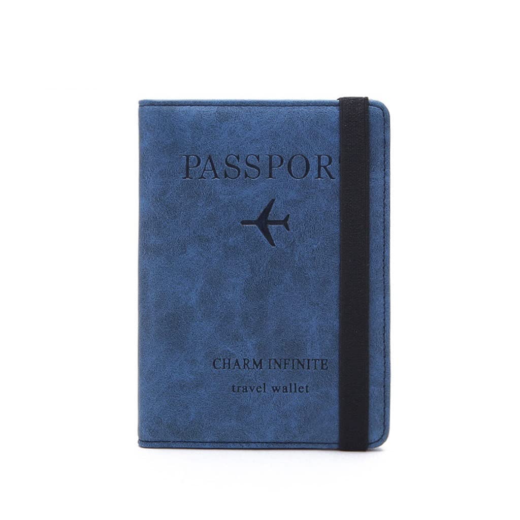Vintage PU Leather Passport Holder for Women & Men - Multi-Function Travel Wallet with ID & Credit Card Slots - Business & Vacation Accessory (14.8x11cm) - Perfect for Air Travel, Business Trips & Daily Use