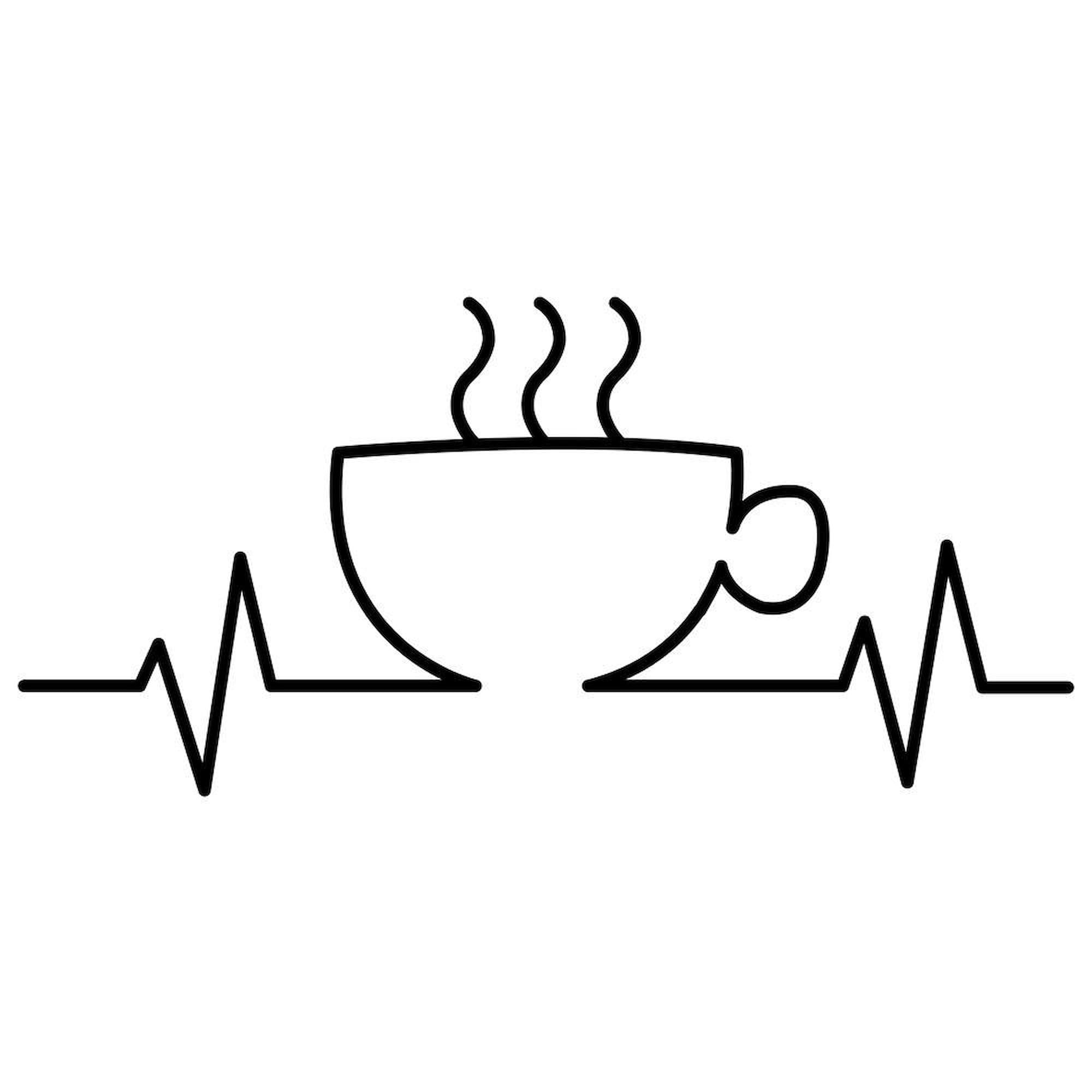 CafePress Coffee Heartbeat 11 oz (325 ml) Ceramic Coffee Mug - Perfect for Home, Office & Gifts - Heartbeat Design for Coffee Lovers