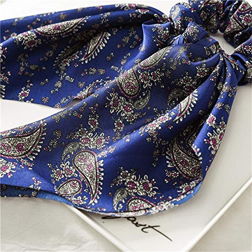 6Pcs Floral Print Scrunchie Set for Women - Fashion Hair Bows, Elastic Hair Ties, Ribbon Hair Accessories for Girls - Perfect for School, Work, and Everyday Style