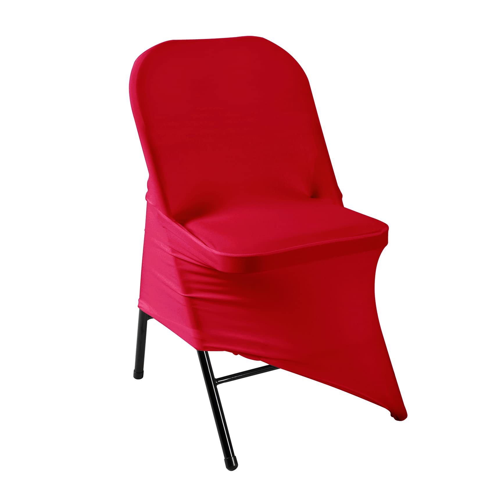 100PCS Spandex Stretch Chair Covers - Washable & Removable Slipcovers for Folding Chairs - Perfect for Living Room, Party, Banquet, Wedding & Hotel Events (Red) - Durable Fabric Protector for Home & Commercial Use