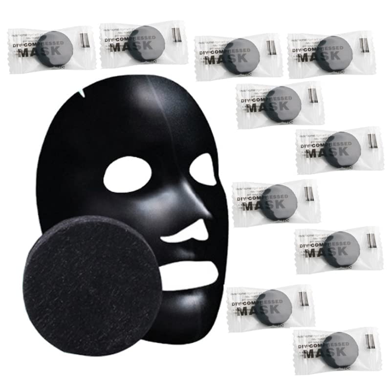 **SUNBEET Bamboo Charcoal Facial Mask - Compressed Sheet Mask for Deep Cleansing & Pore Minimizing - Black Charcoal Paper Face Mask for Men & Women (24 Pack) - Perfect for Spa Nights & Skincare Routines**