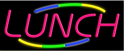 Vintage Neon Lunch Sign - Handmade in USA - Retro Diner Decor for Restaurants, Cafes & Home Bars