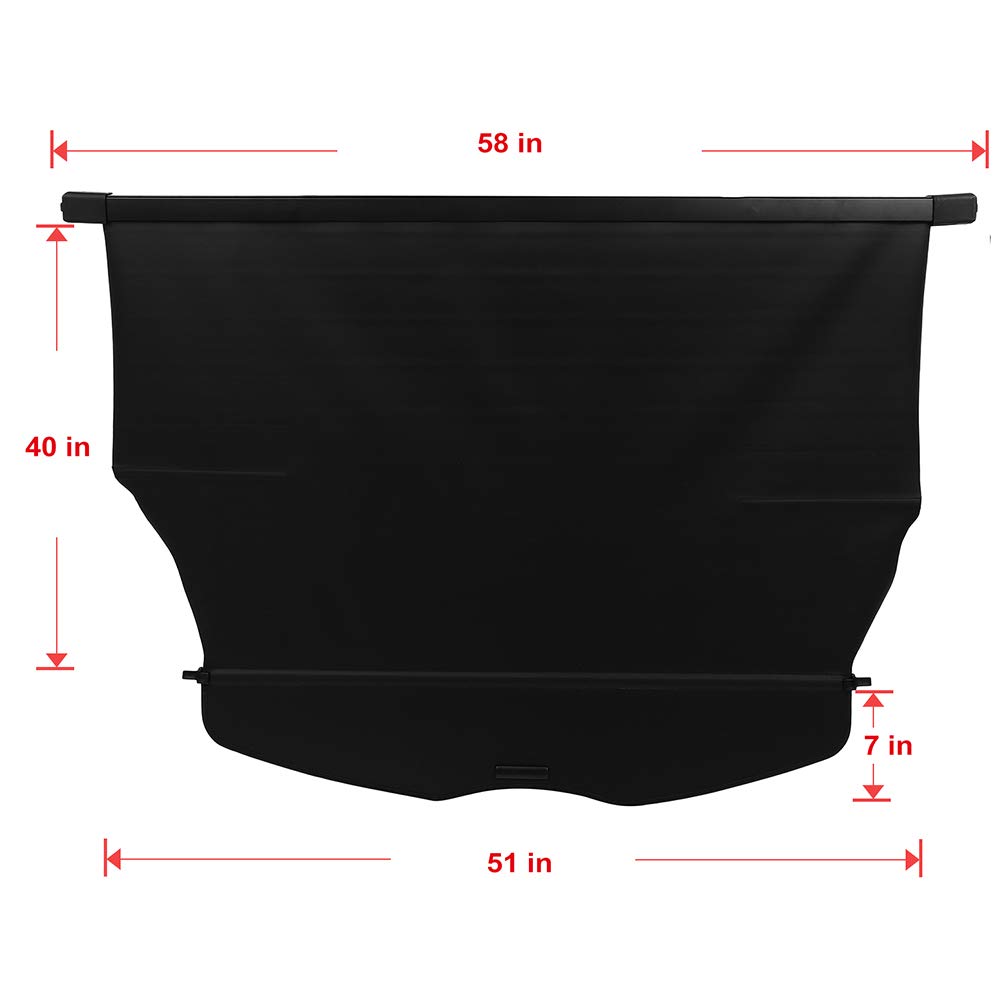 2007-2013 Acura MDX Retractable Trunk Cargo Cover - Flexible Rear Shade Tonneau for Luggage Protection & Security | Perfect for Road Trips, Grocery Hauling & Vehicle Storage