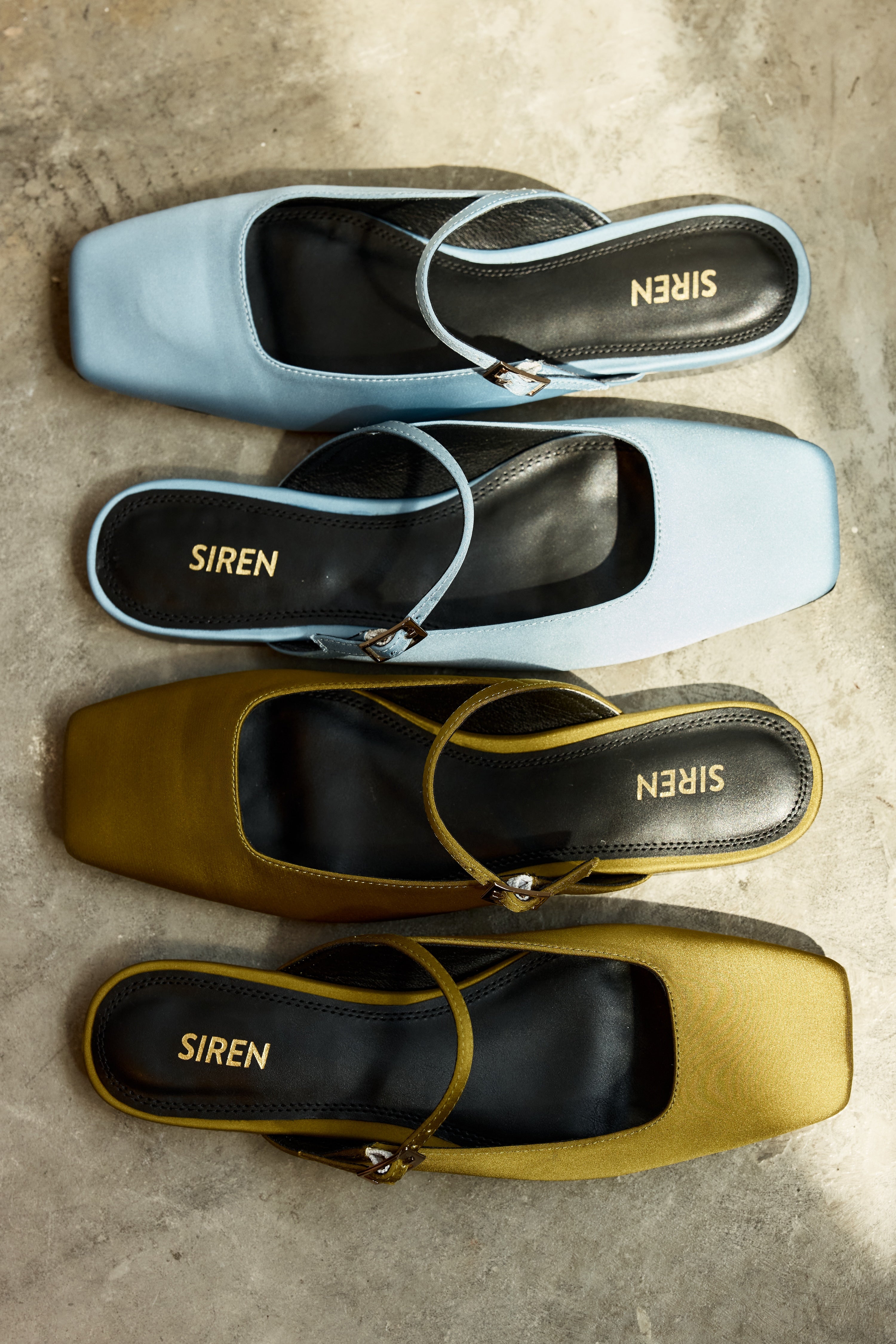 Xanthe Mary Jane Mules for Women - Blue Satin Slip-On Shoes | Comfortable & Stylish | Perfect for Casual Wear, Office, and Special Occasions