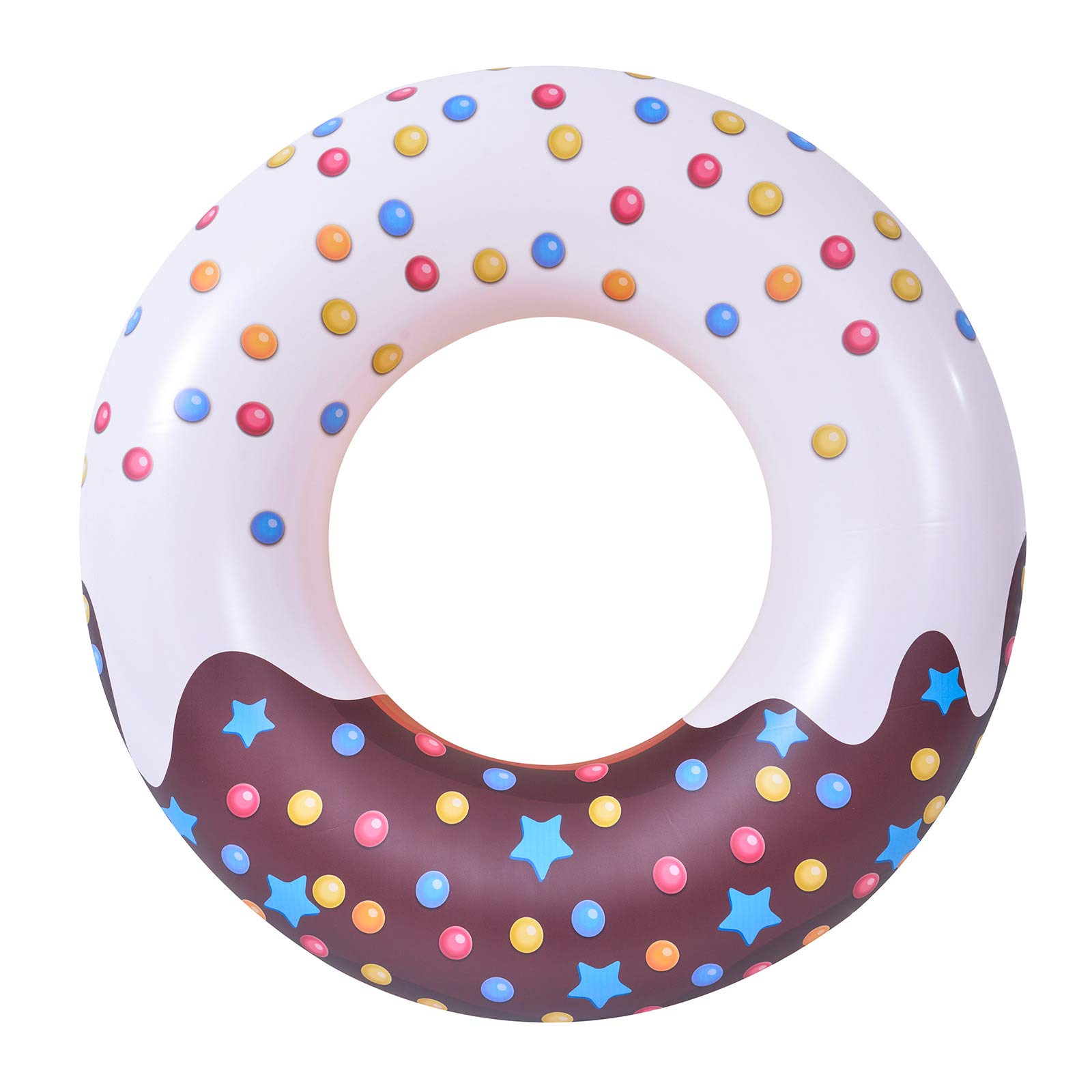 53.2 Inch Large Pool Floats - Fun Donut Swim Rings & Inflatable Pool Tubes with Colorful Prints for Adults & Kids - Perfect for Pool Parties, Summer Beach Fun, and Donut-Themed Decorations