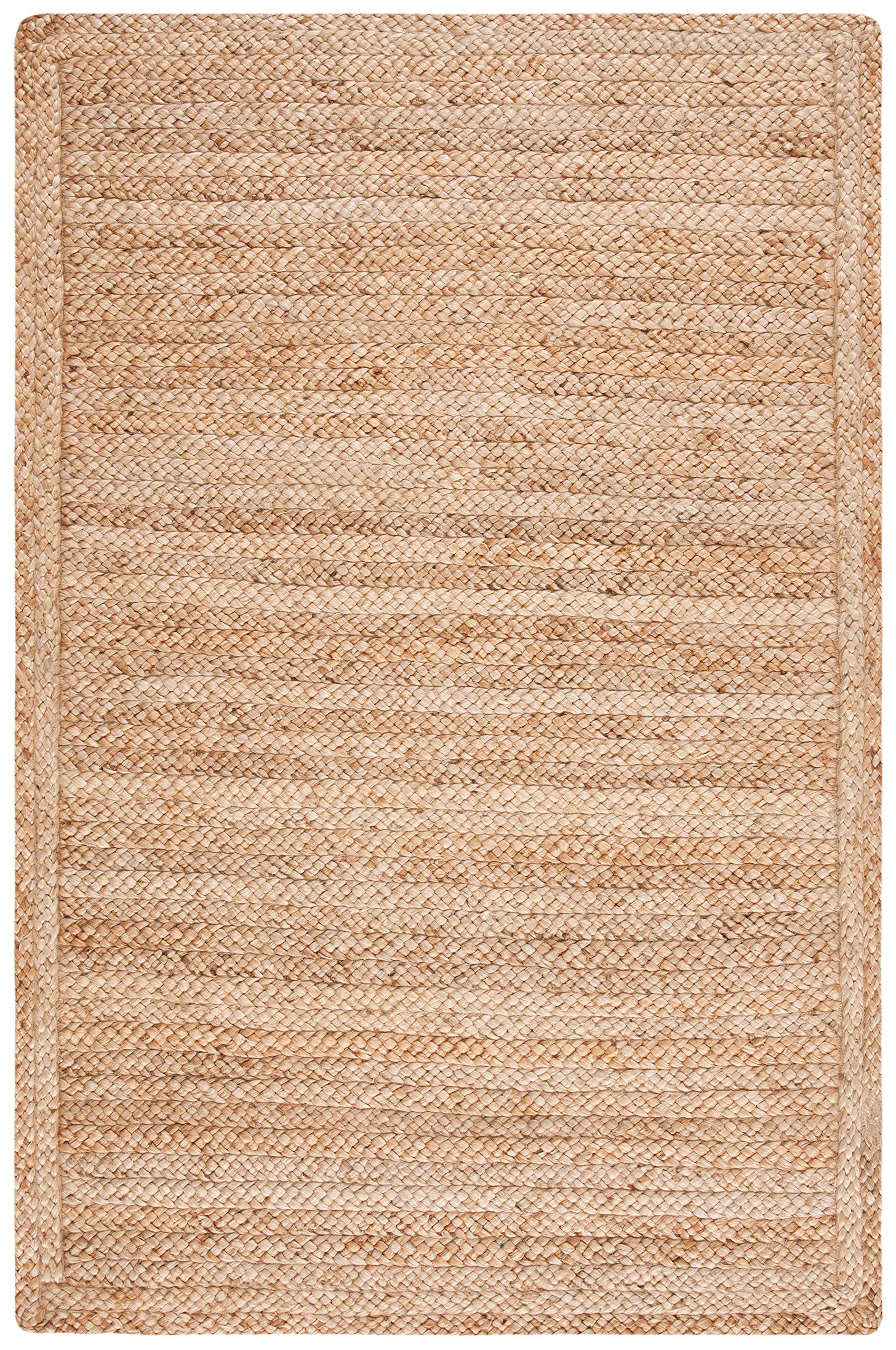 SAFAVIEH Handmade Natural Jute Accent Rug 4' x 6' - Farmhouse Woven Fringe, Eco-Friendly Fiber for Entryway, Living Room & Bedroom - Durable for High Traffic Areas (NF824A) | Perfect for Boho, Coastal & Rustic Home Decor