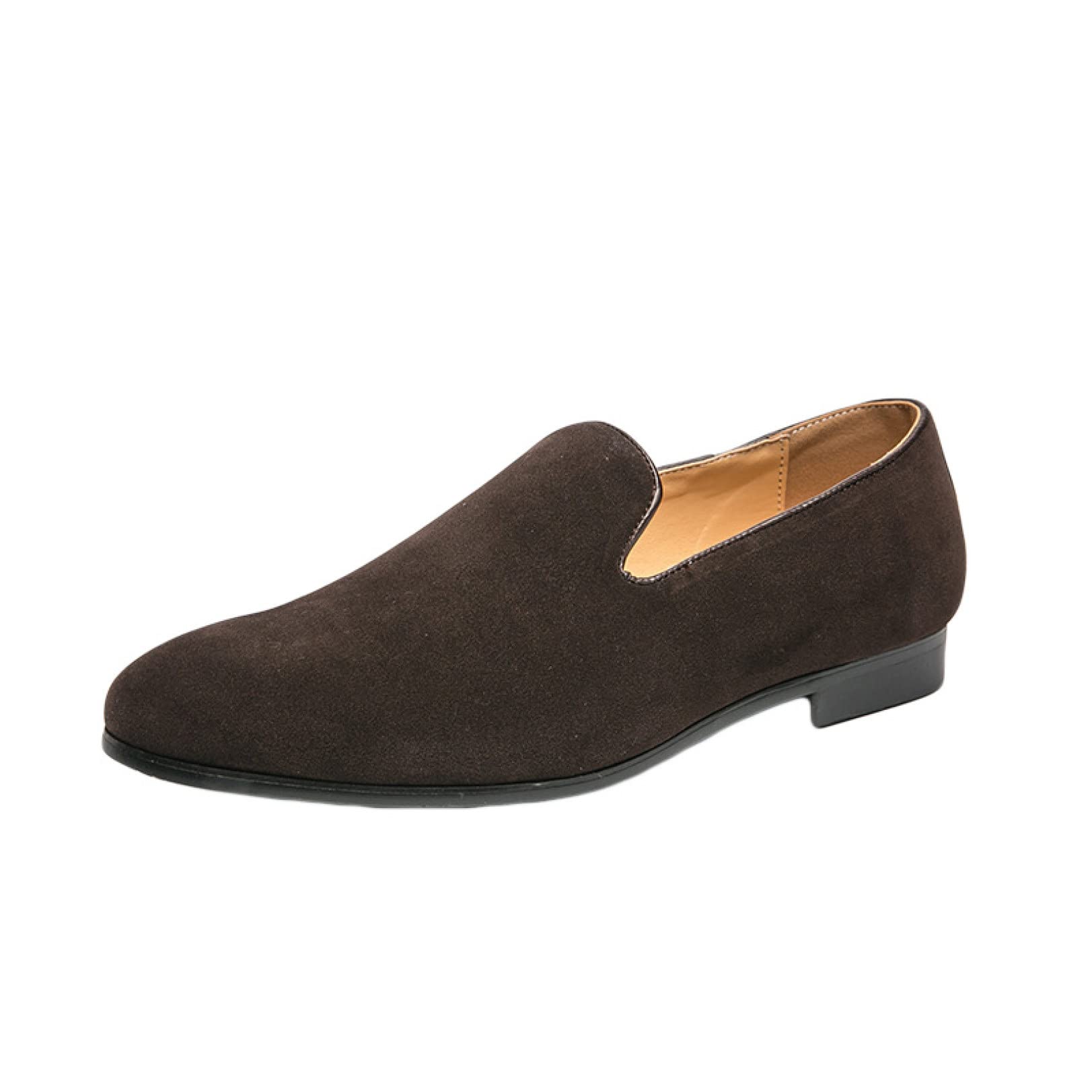 HOXEKLÉ Men's Suede Penny Loafers - Soft Slip-On Casual Dress Shoes for Wedding, Party & Office - Comfortable Flat Loafers for Business & Formal Occasions