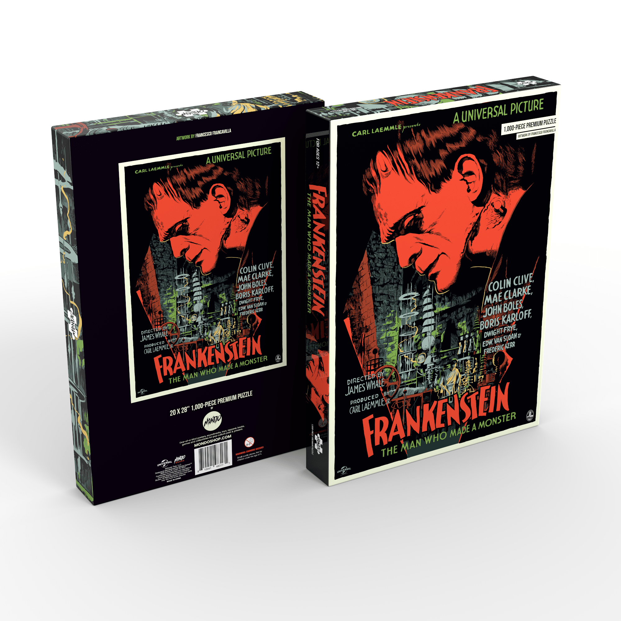 Frankenstein 1000 Piece Jigsaw Puzzle for Adults - Challenging Horror Theme Puzzle for Halloween Decor & Family Game Night
