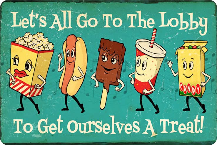 Vintage Movie Theatre Gaming Room Snacks Sign - 12