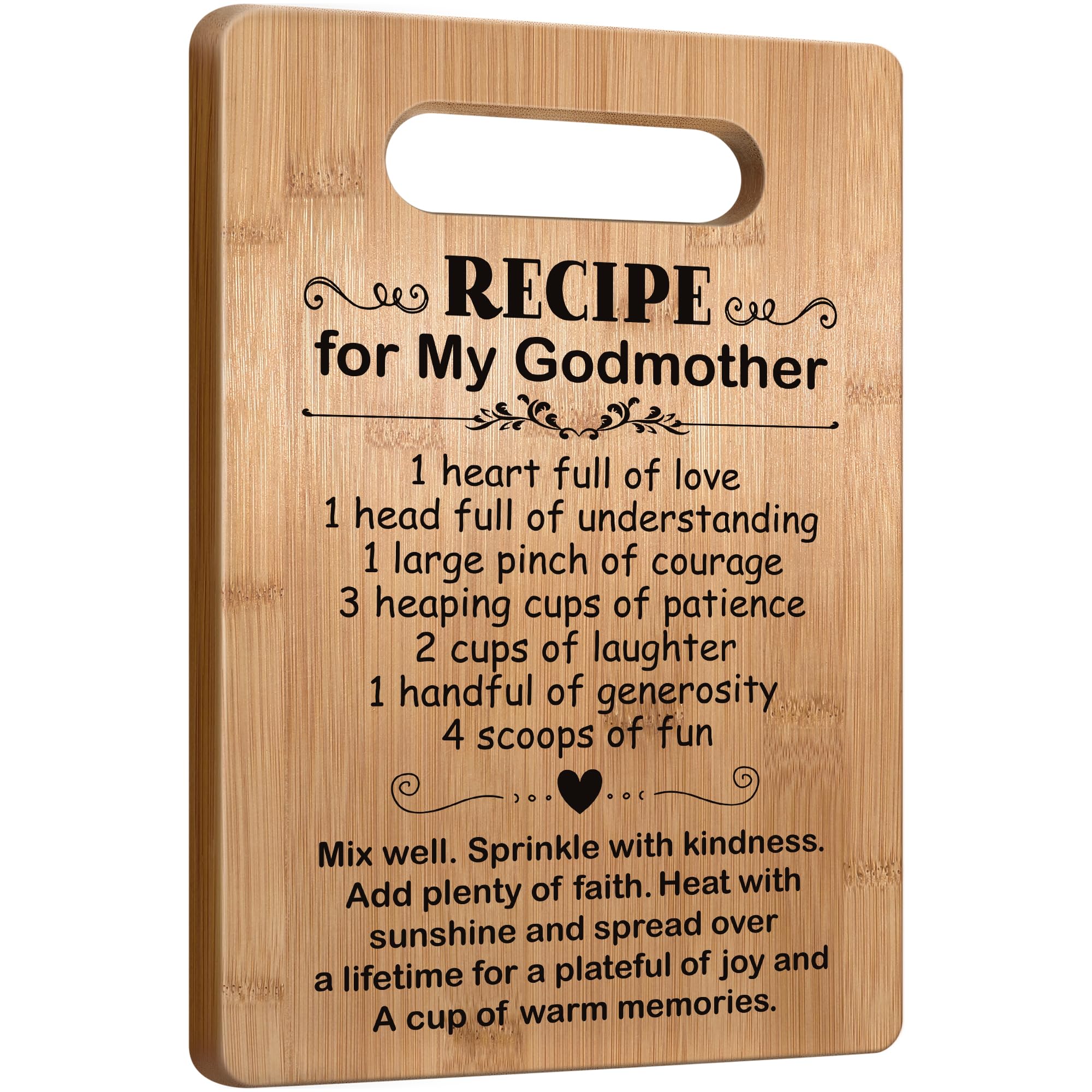 Best Godmother Cutting Board - Unique Mother's Day & Birthday Gift for Godmom from Godchild - Personalized Kitchen Gift for Cooking, Baking & Home Decor
