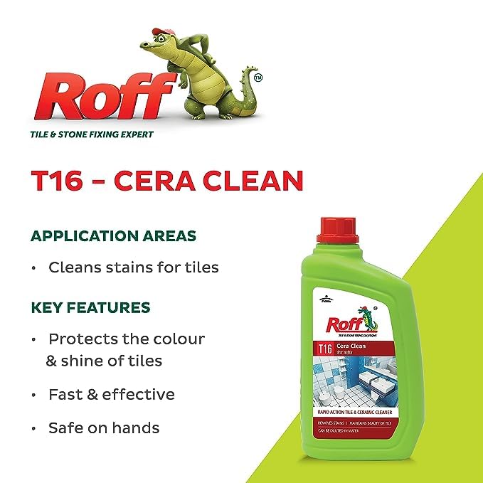 Roff Cera Tile & Floor Cleaner Concentrate 500ml - Multi-Surface Ceramic Cleaner & Disinfectant for Tough Stains - Bathroom, Kitchen & High-Traffic Area Floor Cleaner - Removes Grime, Mold & Mildew - Ideal for Ceramic Tiles, Porcelain & Natural Stone Floors (Roff 32633) - Perfect for Daily Cleaning, Deep Cleaning & Commercial Use