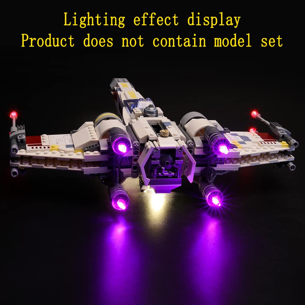 GEAMENT LED Light Kit for Lego Star Wars X-Wing Starfighter 75218 - Compatible with Building Blocks (Model Not Included) - Perfect for Display, Collection & Night Light Decoration
