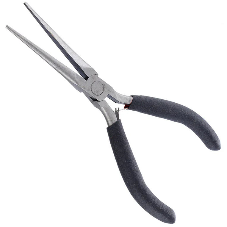 6-Piece Mini Needle Nose Pliers Set - Non-Serrated Jaw, Spring Return & Comfort Grip Handles - Perfect for Jewelry Making, Electronics Repair, and DIY Crafts