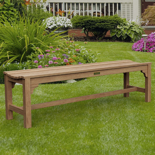 Hampton 3-Seater Backless Wooden Bench for Entryway, Garden & Patio - Rustic Outdoor & Indoor Furniture for Home Decor