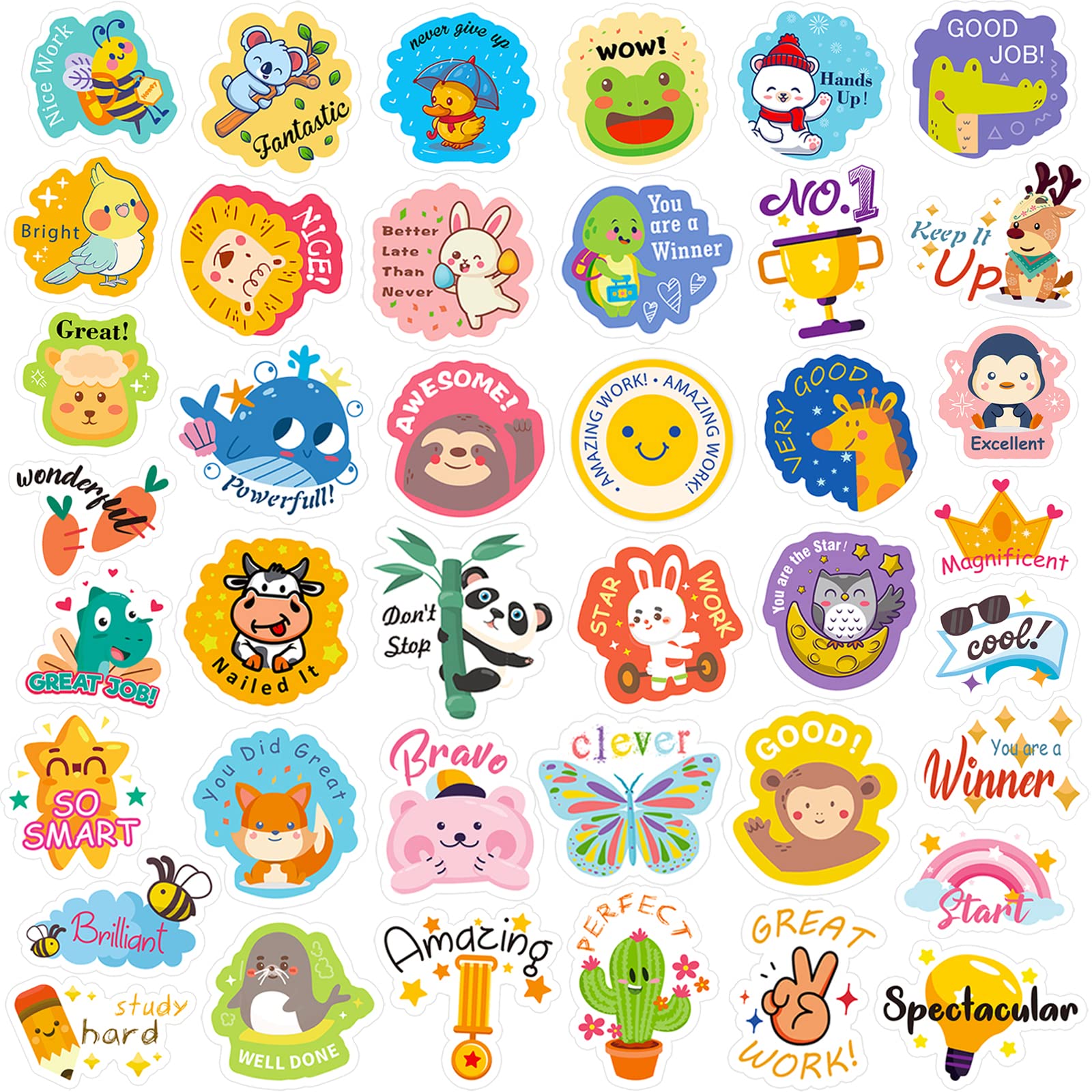 900PCS Cute Animal Reward Stickers for Kids & Students - Motivational Teacher Supplies for Classroom Awards & School Incentives - Perfect for Behavior Charts, Homework Encouragement & Positive Reinforcement Activities