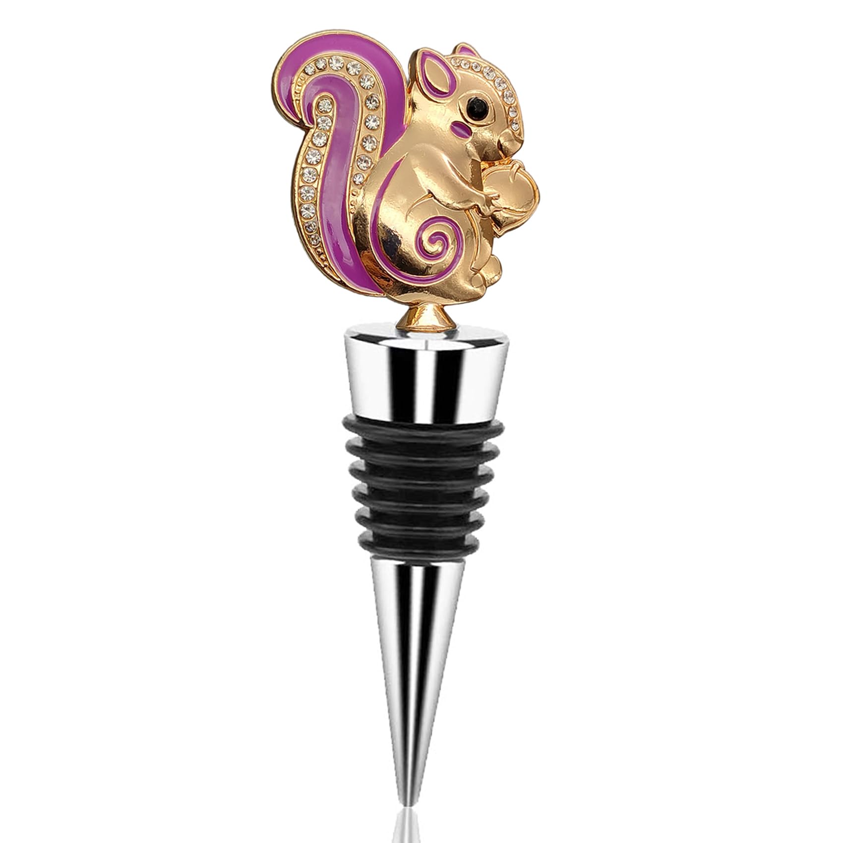 Premium Squirrel-Shaped Wine Stopper - Airtight Bottle Sealer for Wine & Beverages, Keeps Wine Fresh Longer - Set of 1 - Perfect for Parties, Gifts & Home Bars