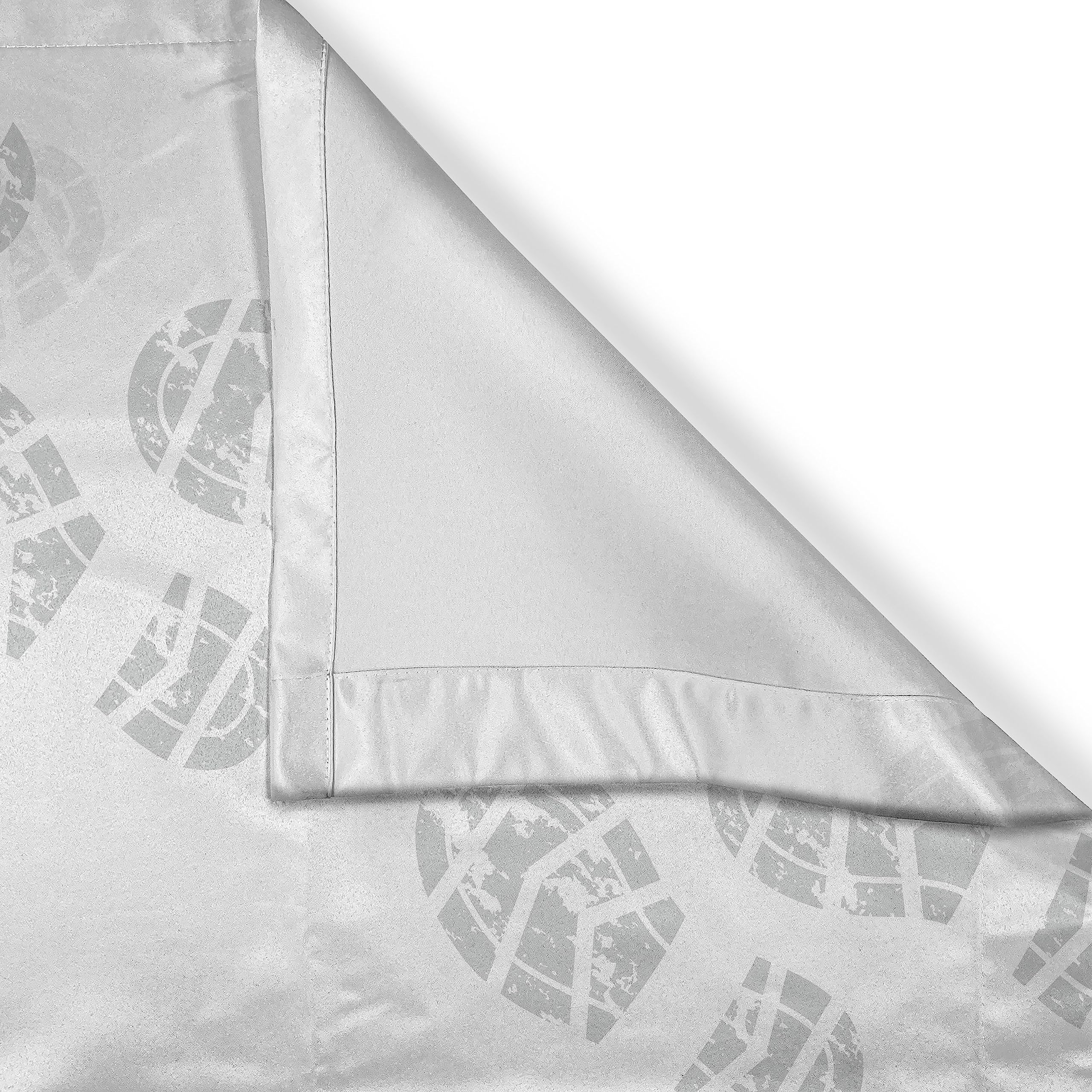 Ambesonne Running Kitchen Curtains - Grunge Shoe Print Pattern in Greyscale | 2 Panel Window Drapes for Kitchen & Cafe Decor | 55 x 39 Inches | Pale Grey Dimgray | Perfect for Modern Home, Restaurant & Office Spaces