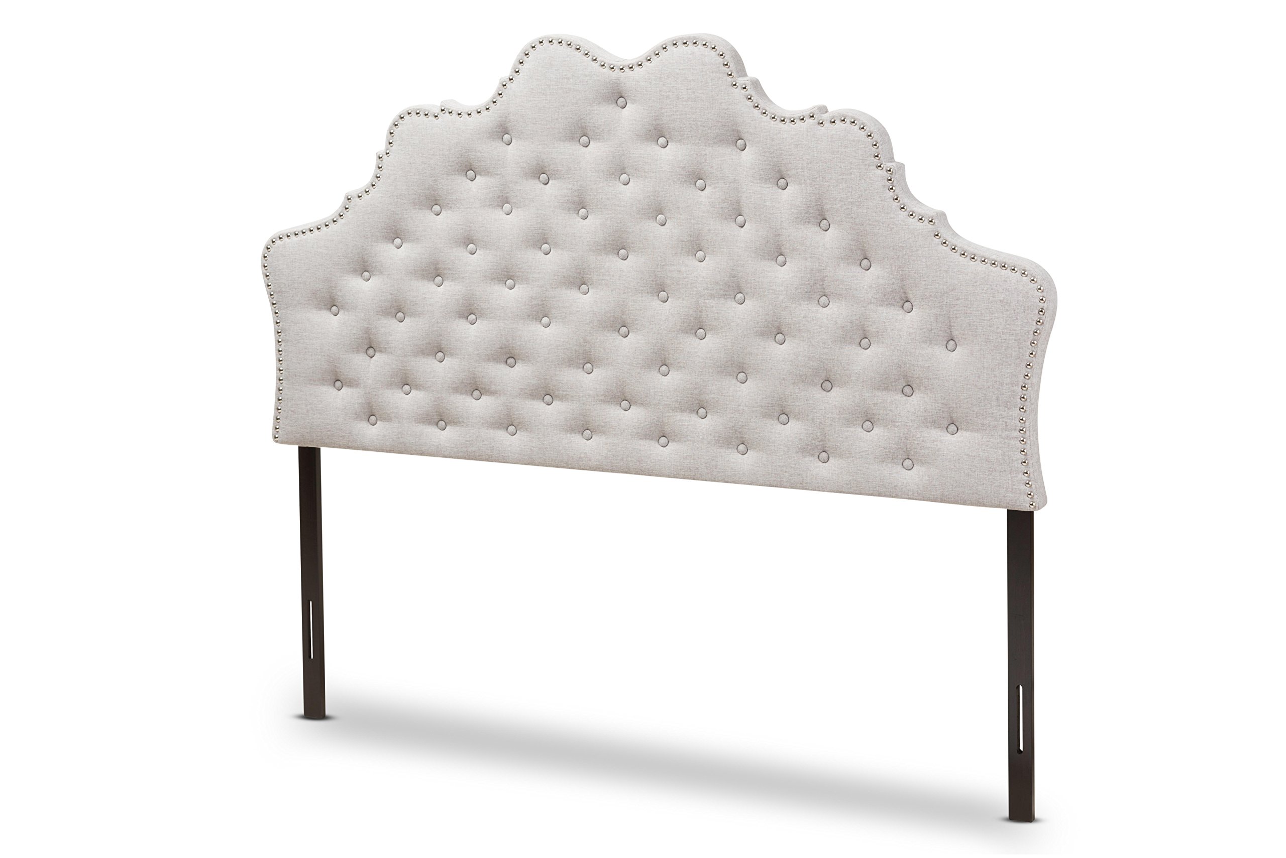 Baxton Studio Matilda Modern Fabric Headboard - Full Size, Greyish Beige - Contemporary Bedroom Decor for Master & Guest Rooms