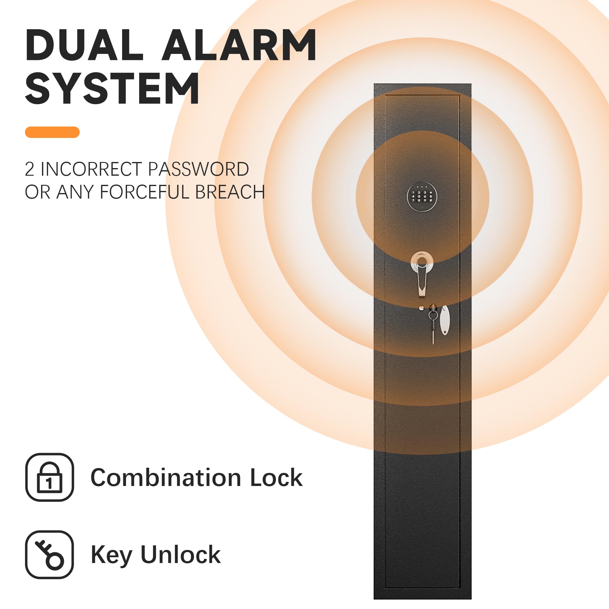 INTERGREAT 2-4 Gun Safe for Rifles & Shotguns - Quick Access Digital Keypad Security Cabinet for Home, Office & Hunting Use