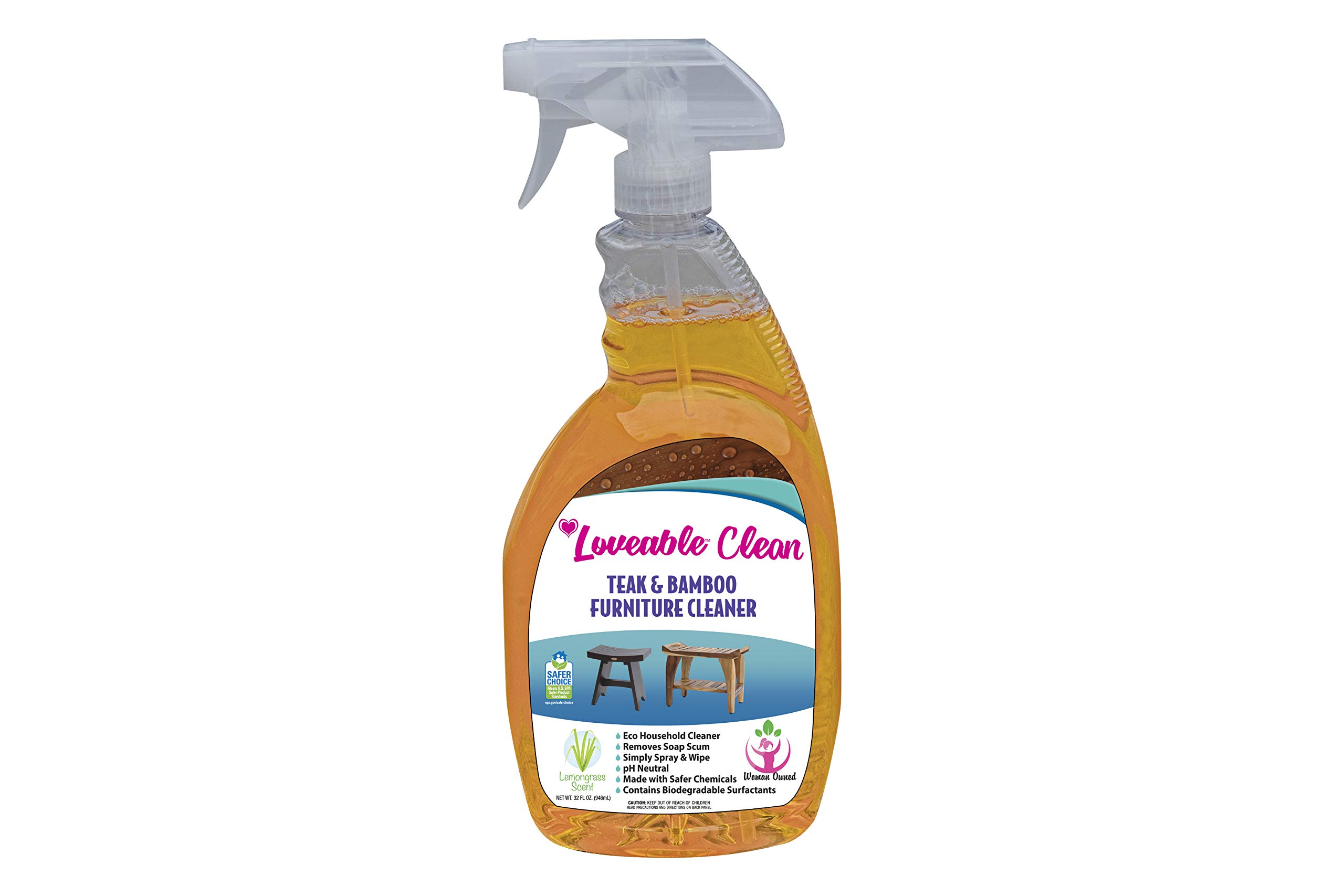 EcoDecors Teak Cleaner & Wood Restorer – EPA Safer Choice Certified, 32 oz – Safe for Hardwood, Bamboo & Outdoor Furniture – Perfect for Patio Sets, Decks & Indoor Wood Furniture Maintenance