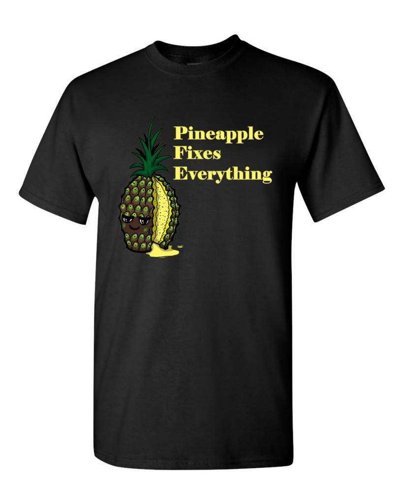 Pineapple Fixes Everything Funny Adult T-Shirt - Trendy Graphic Tee for Casual Wear, Gifts & Summer Outfits