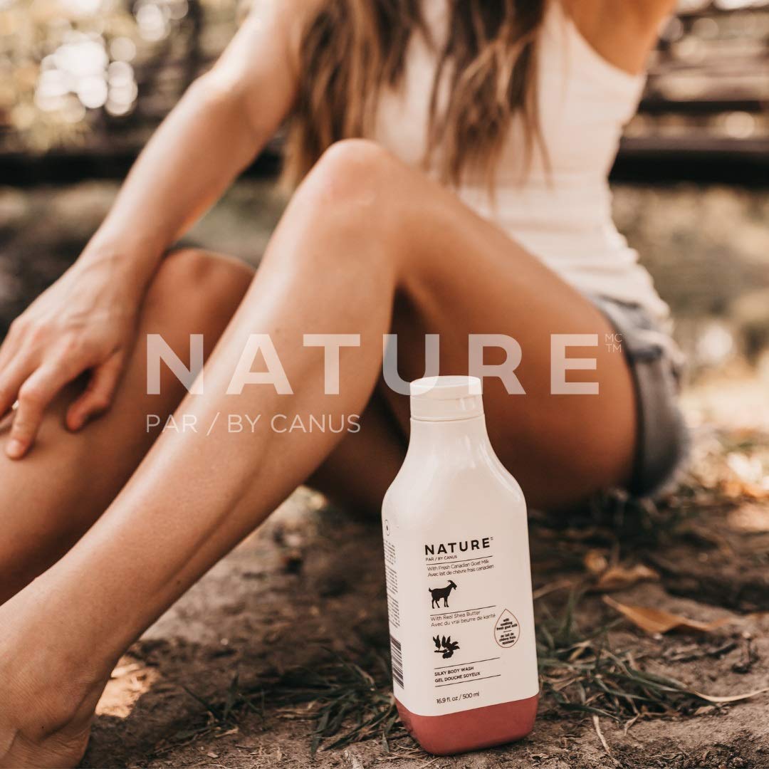 Nature By Canus Goat Milk & Shea Butter Body Wash - 16.9 Fl Oz Moisturizing Natural Cleanser for Dry Skin | Gentle Hydration for Daily Shower & Bath Routine