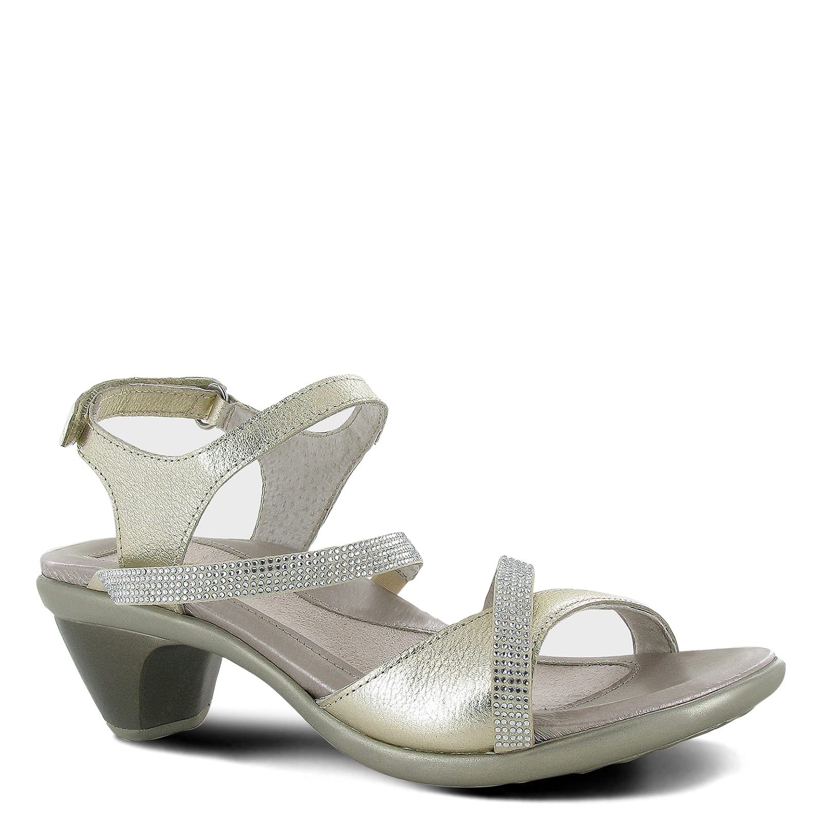 NAOT Women's Rhinestone Heel Sandals with Cork Footbed & Arch Support - Adjustable Ankle Strap for Comfort - Lightweight Travel Shoes for Weddings, Parties & Vacation