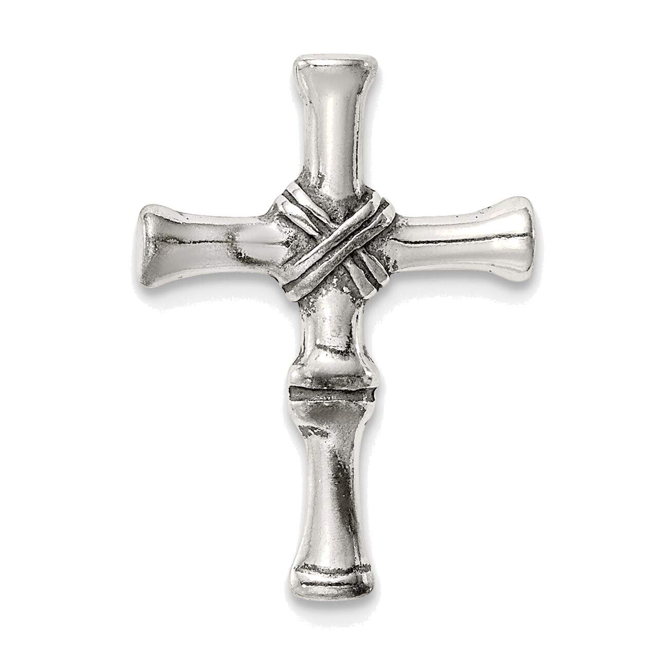 Bonyak Jewelry Solid Sterling Silver Antiqued Cross Chain Slide Pendant Necklace for Women - Perfect for Everyday Wear, Gifts, and Religious Occasions