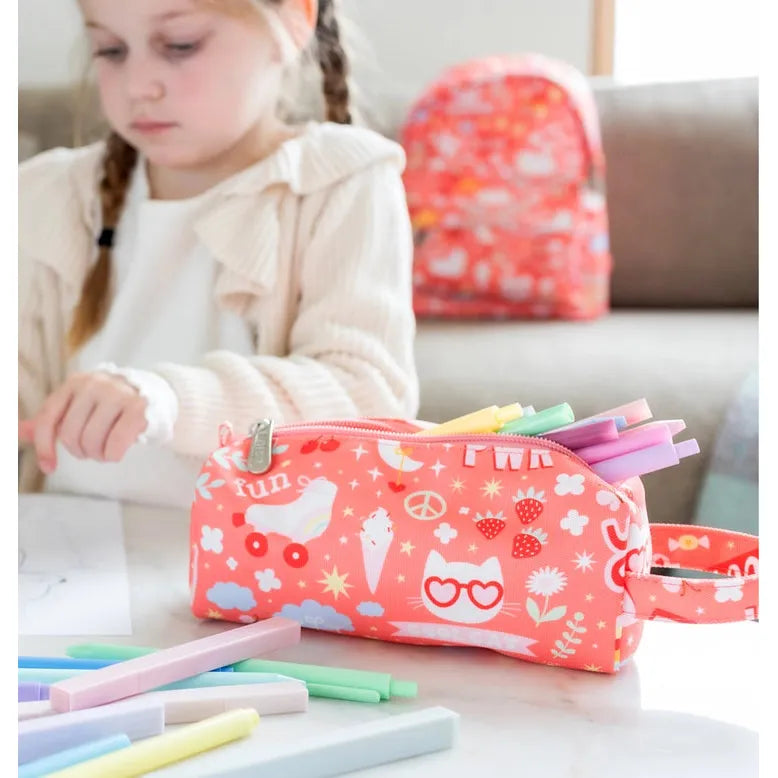 Colorful Kids Pencil Case with Zipper - Cute School Supplies Organizer for Boys & Girls - Perfect for Classroom, Homeschool & Travel Use