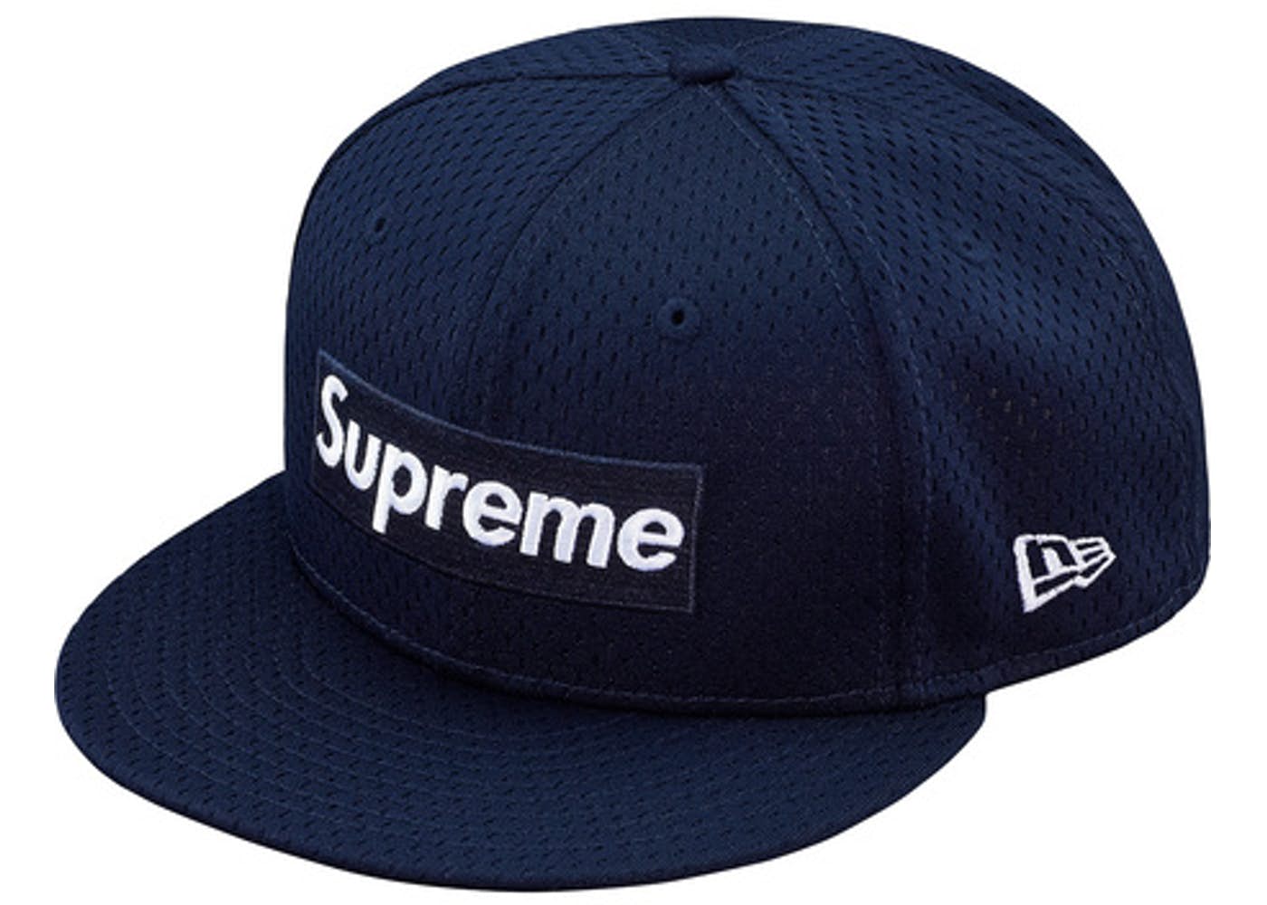 Supreme New Era Mesh Box Logo Cap - Navy Blue Snapback Hat for Men & Women - Perfect for Streetwear, Casual Outfits, and Sports Events