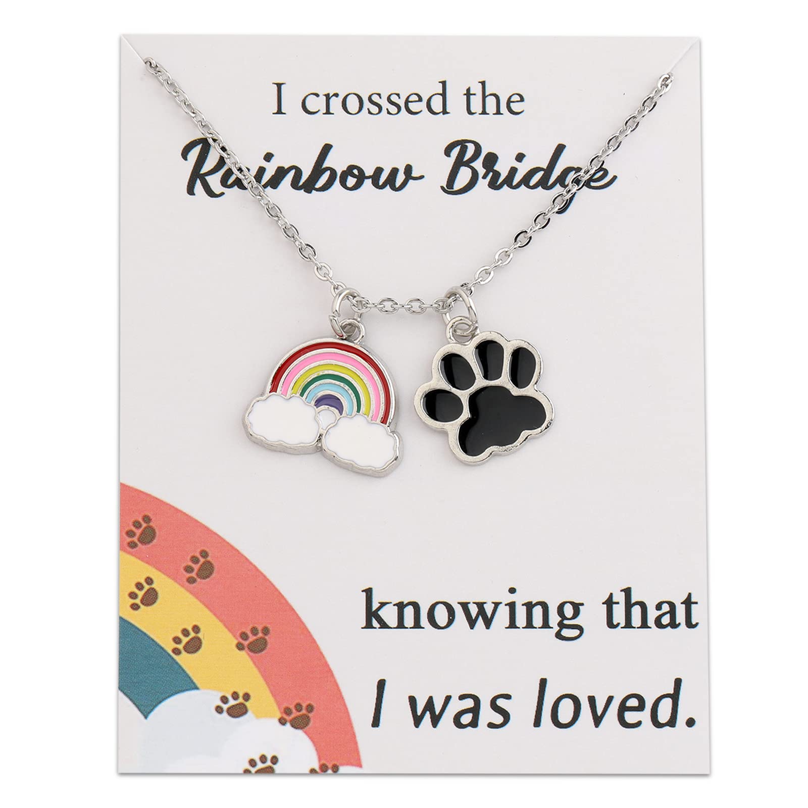 Rainbow Bridge Pet Memorial Necklace - Sympathy Gift for Pet Loss | Comfort for Grieving Pet Owners