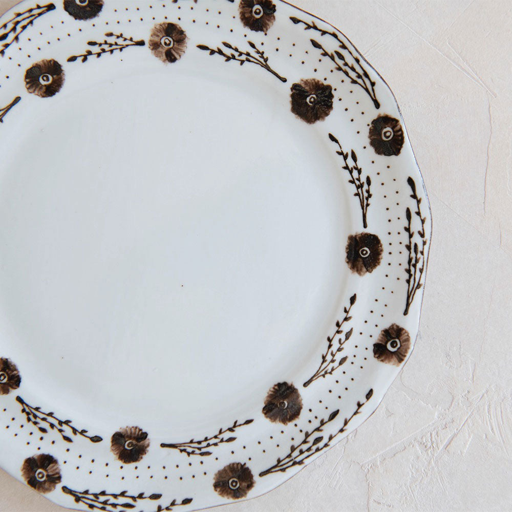 Hand Painted Round Porcelain Posy Plate - Elegant Floral Decor for Dining, Weddings & Home Decor | Perfect for Desserts, Appetizers & Gift Giving